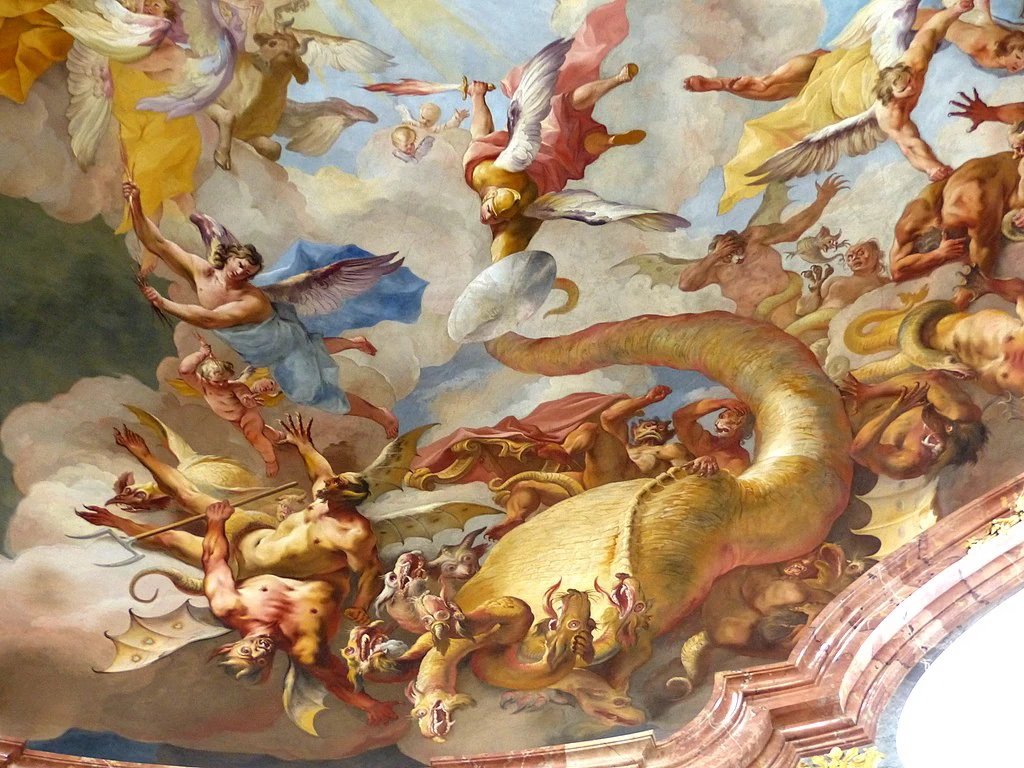Affresco nella chiesa di Stift Altenburg di Paul Troger, raffigurante scene dell'apocalisse - dettaglio4